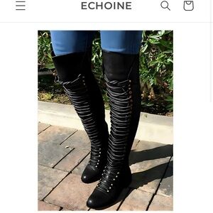 ECHOINE Lace up Over Knee Boots size 10.5/11